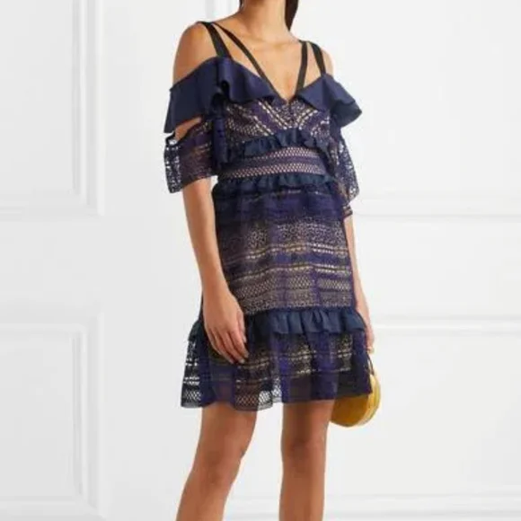 Self-portrait Navy Blue Mini Dress - Picture 2 of 12